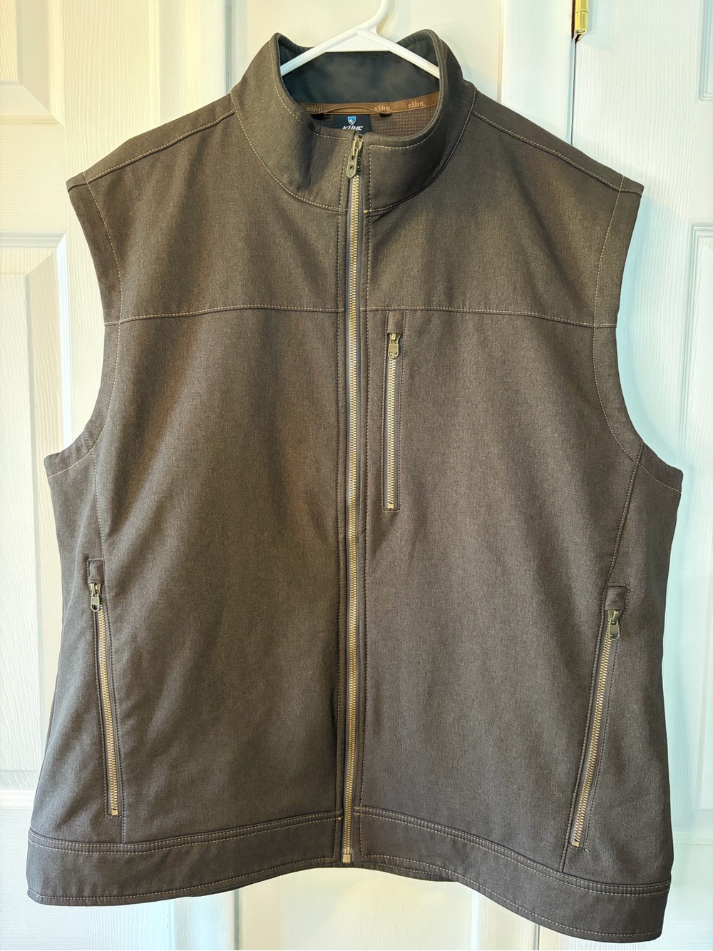 Kuhl Impakt Men’s 2XL Brown Softshell Fleece Lined Hiking Vest 1080